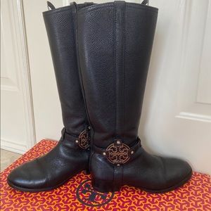 Tory Burch Black Boots, Size 9.5 WITH BOX